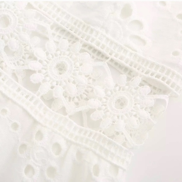 New White Eyelet Lace Beach Wedding Party Dress - Picture 6 of 8